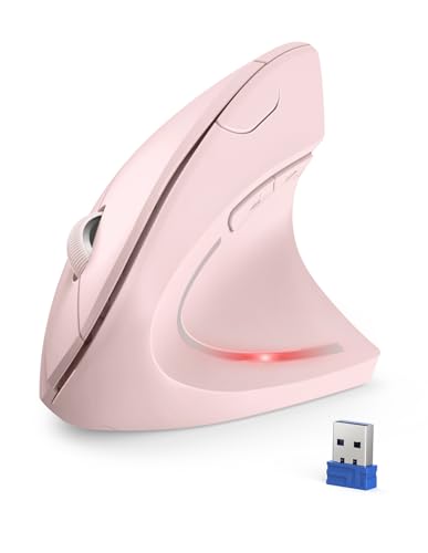 TECKNET Ergonomic Mouse, 4800 DPI Wireless Vertical Mouse with 5 Adjustable DPI Levels, 2.4GHz Optical Carpal Tunnel Mous...