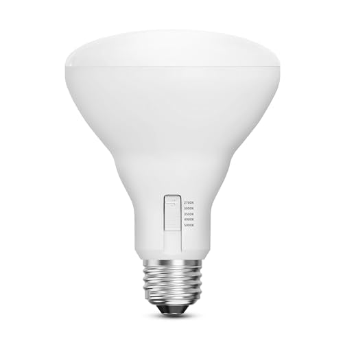 Feit Electric BR30 LED Flood Light Bulb, 65W Equivalent, Dimmable, 5CCT, Adjustable White, 650 Lumens, Indoor/Outdoor Residential & Commercial Use, 17,000-Hour Lifespan, BR3065DM5CCTCA15K/6, 6-Pack