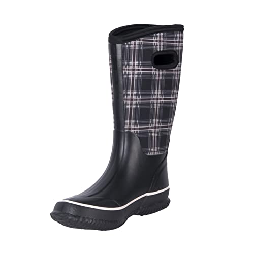 WTW Mid Calf Rain Boots for Women - Waterproof Insulated Neoprene Mud Boots Outdoor Hunting Garden Boots