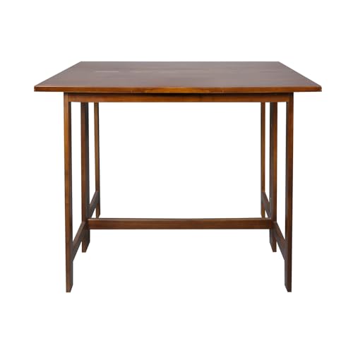 Solid Wood Flip-Top Folding Console to Dining Convertible Table