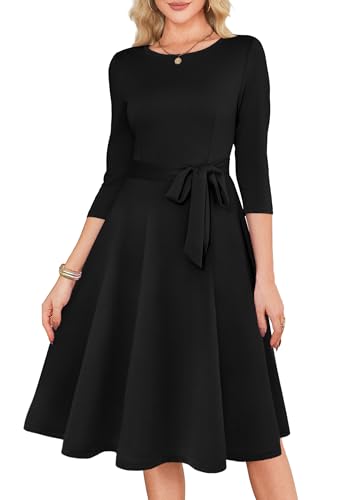 RUMIA Women's Cocktail Dresses 3/4 Sleeve Vintage Wedding Guest Dress (XS-3XL)