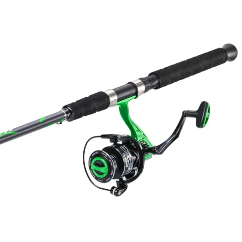 Sougayilang Progressive Glass Fishing Rods Combo with Spinning Reel Strong 100% Phenolic Glass Blanks 2Pcs Pole-7'0" with ...