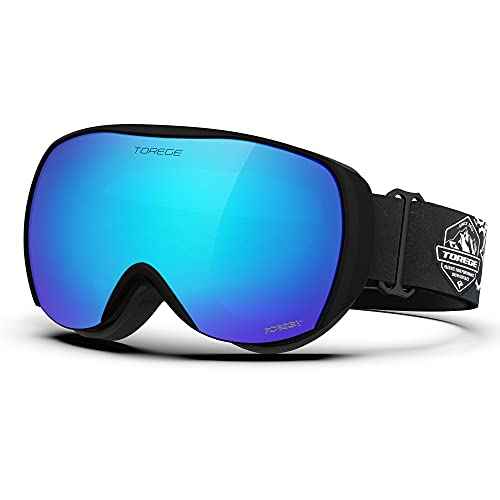TOREGE Ski Goggles Anti Fog Dual-Layer UV Protection Snowboard Goggles OTG Snow Goggles for Men Women