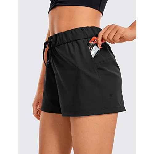 CRZ YOGA Walk The City Casual Shorts for Women 2.5" - Mid Waisted Stretch for Work Athketic Travel Hiking Golf with Pockets