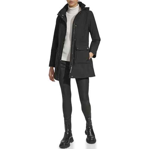 DKNY womens Softshell Hooded Coat