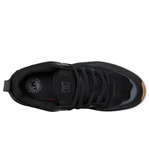 DC Men's Ascend Skate Shoe, Black/Black/Gum, 9