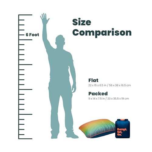 Rumpl The Adjustable Camp Pillow - Full Size Packable Outdoor and Travel Pillow, Two-Sided Temperature Control, 22" x 15",...