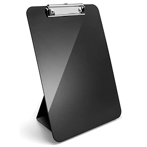 Officemate Recycled Plastic Free Standing Clipboard with Easel Back, Lightweight Portable Writing Foldable Clip Board for ...