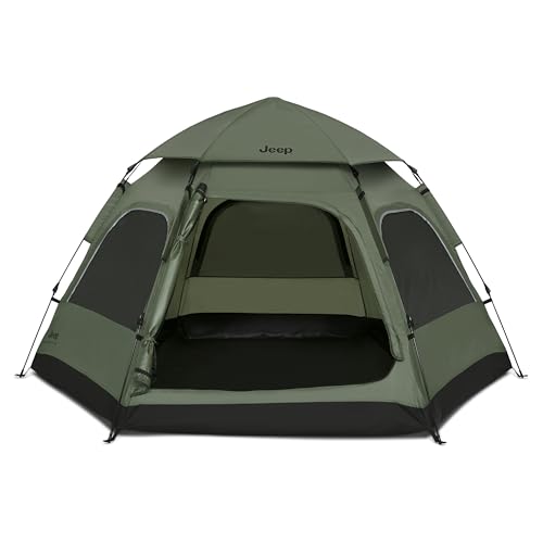 Jeep Compass 4-Person Pop Up Instant Tent by Delta Children with Carry Bag, Stakes and Guy Lines – Waterproof - UPF 50+Pro...