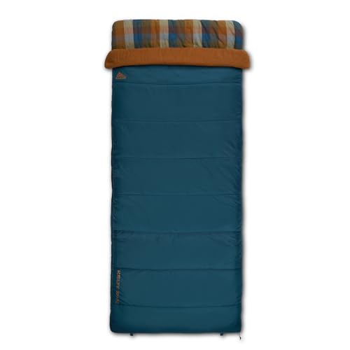 Kelty Wayback Flannel Lined Sleeping Bag, Built in Blanket, Traditional Rectangle Shape, Organic Flannel Cotton Liner, Dua...