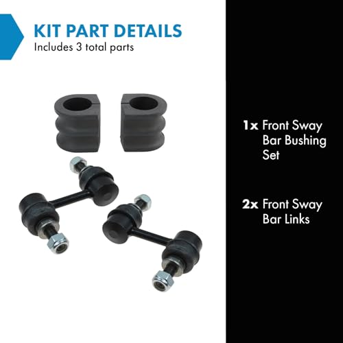 TRQ Front Suspension Kit Sway Bar Bushing Set Sway Bar Stabilizer Link Compatible with 2004-2015 Nissan TITAN