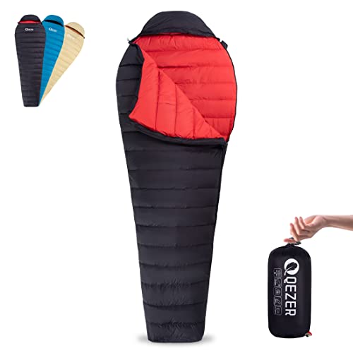 Ultralight Down Sleeping Bag for Adults with 600 Fill Power, Compact Sleeping Bag for Backpacking, Hiking and Camping