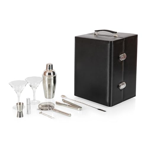 A Picnic time Manhattan Cocktail Case, Stainless Steel Shaker Set, Premium Bar Tools, Bar Accessories and Bartender Kit Ma...