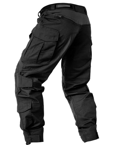 MERJAZ Men’s Tactical Pants with Knee Pads Waterproof G3 Combat Pants Camo Cargo Pants with 10 Pockets No Belt