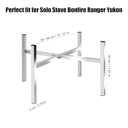 15-27 Inch Fire Pit Stand, Fire Pit Cooktop Frame Stainless Steel Camping Chiminea Rack for Outdoor Fireplace Holder Acces...