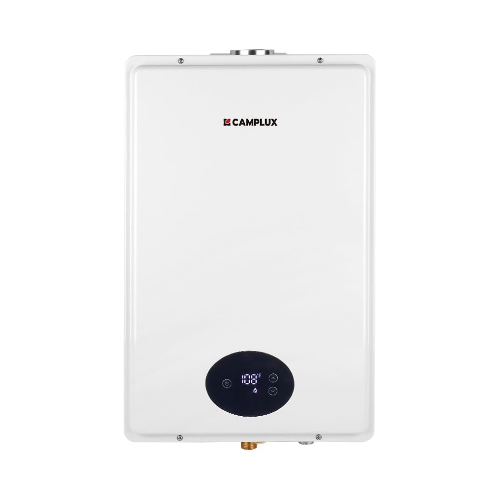 CAMPLUX Climatech 5 Tankless Water Heater Gas 5.28 GPM Up to 6.4 GPM, 150,000 BTU, CSA Certified On Demand Instant Hot Water Heater Natural Gas Indoor for Whole House, 3-5 Persons Family, CA528