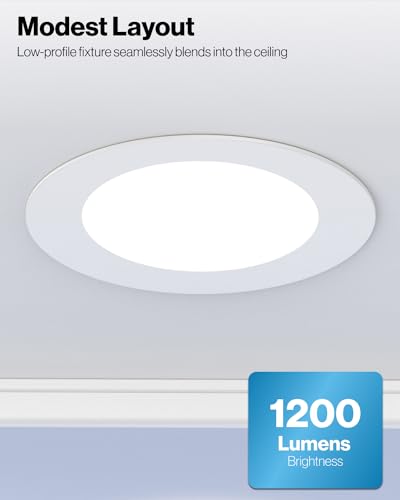 Sunco 24 Pack Retrofit LED Recessed Lighting 6 Inch, Can Lights for Ceiling, 1200 LM, 15W, Selectable CCT 2700K/3000K/4000...
