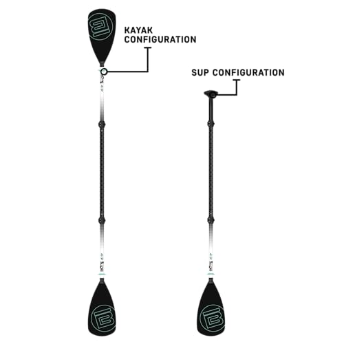 Bote 4-Piece Hybrid Paddle Aluminum Stand Up Paddle Board Kayak Universal Convertible Axe Blade Paddle Fishing Kayaking Su...