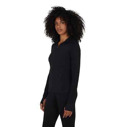 Yogalicious Half Zip Lightweight Workout Long Sleeve Athletic Jacket with Front Pockets and Thumbholes
