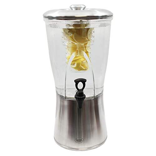 TableCraft N175 Cold Beverage Dispenser, 3.5 Gal, Stainless Steel & Tritan, 11¼" Dia x 23½", Includes Removable Infuser Tu...