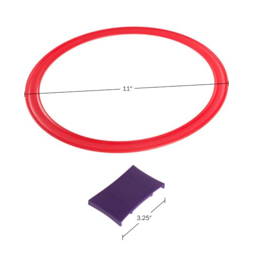 HEY! PLAY! Hopscotch Rings Game - Ten 11-Inch Plastic Rings and 15 Connectors for Indoor and Outdoor Use - Play Set for Gi...