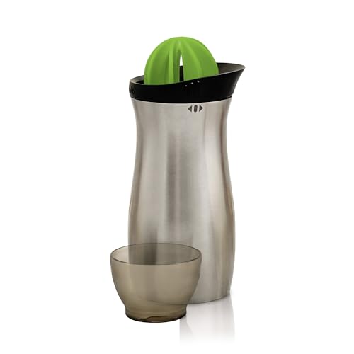 Tovolo Cocktail Shaker Stainless Steel (24 oz.) - Built-In Citrus Reamer, Strainer, & Jigger / Gadget for Bar Cart, Barten...