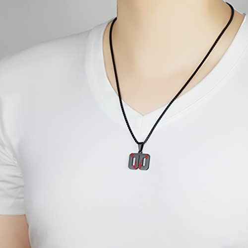 AIAINAGI Baseball Number Necklace - Stainless Steel Chain Pendant for Men Athletes 00-99 Jersey Number Gift