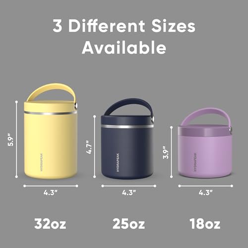 Hydrapeak 25oz Stainless Steel Vacuum Insulated Food Jar for Hot Food and Cold Food, Wide Mouth Leak-Proof Soup Jar for Ad...