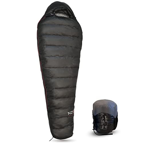 NEAR ZERO 18°F 850+ Power Down Fill Mummy Sleeping Bag for Adults | Ultralight, All Season, Backpacking Sleeping Bag for H...
