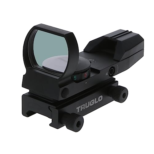 Truglo Dual-Color 34mm x 24mm Hunting Shooting Durable Lightweight Compact Parallax Free Waterproof Shock Resistant Adjustable Red/Green Open Dot Sight Battery Included