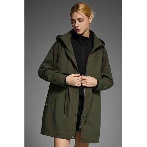 Orolay Women's Long Windbreaker Hooded Light Jacket Active Outdoor Anoraks