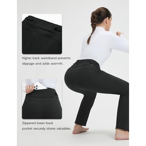 baleaf Snow Pants Womens Fleece Lined Water Resistant Insulated Softshell Winter Ski Pants with Pockets Snowboarding Hiking