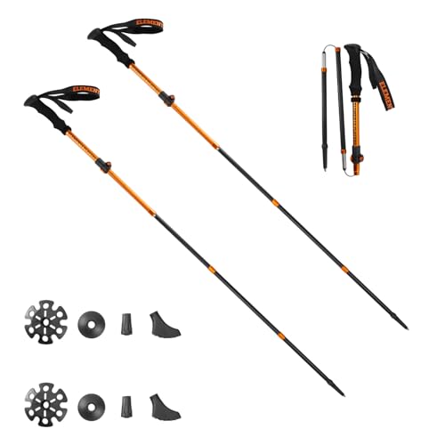 Ultralight & Strong Aviation 7075 Aluminum Trekking Poles (2pcs) - 3-Section Telescopic Shickproof Hiking Sticks with EVA ...
