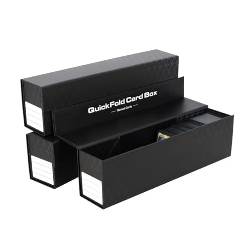 BCW QuickFold Card Boxes for Sleeved Cards - 12 Pack | Not for Toploaders | Magnetic Closure Card Storage Box | Holds 500 to 1200 Cards Each | Fits Trading Card Dividers | Easy to Assemble