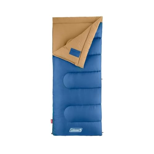 Coleman Brazos 20/30°F Adult Cool-Weather Sleeping Bag with No-Snag Zipper & Stuff Sack, Machine Washable, Great for Campi...