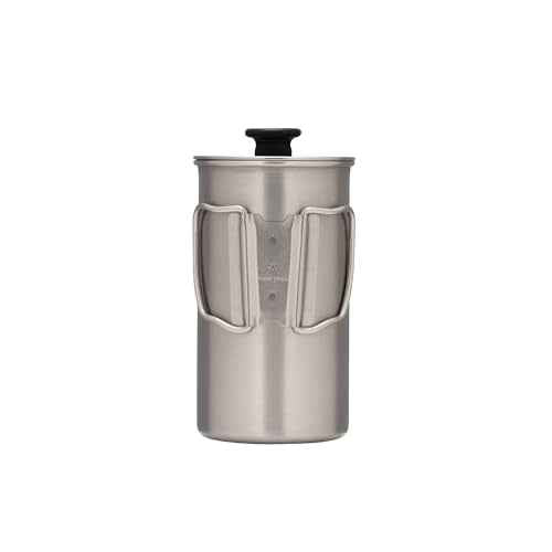 Snow Peak Titanium French Press - Ultralight Coffee Maker for Camping, Backpacking & Hiking - Camping Cookware Essential for Coffee Anywhere