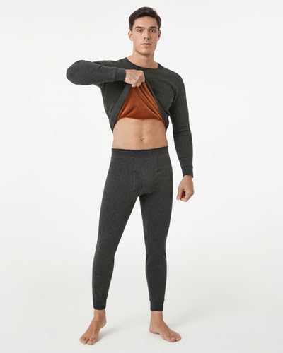 LAPASA Men's Ultra Heavyweight Thermal Underwear Set Extreme Cold Weather Base Layer Top Bottom Fleece Lined Long Johns M63