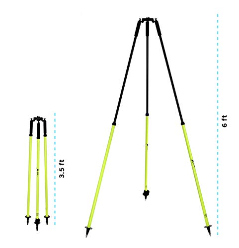 AdirPro 8.5-Foot Carbon Fiber Prism Pole with Adjustable Tip & AdirPro Surveying Tripod for Prism Bundle