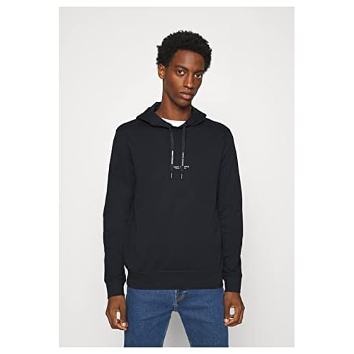 Armani Exchange mens Pull-over Hooded Sweatshirt With Front Back Logo