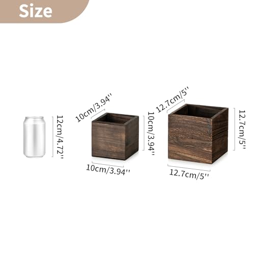 NUPTIO Wooden Box for Centerpiece Wedding: 12 Pcs Rustic Square Planter Box for Christmas Table Fall Decorations - 4×4" & ...