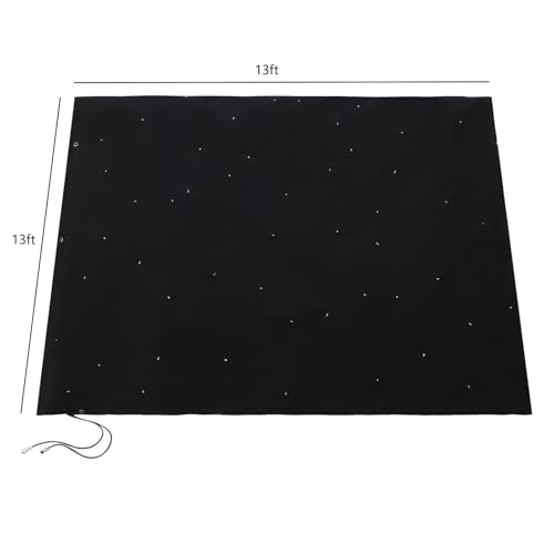 LED Star Light Curtain 13ft x 13ft Foldable DMX Control LED Stage Starry Sky Cloth Background 320 LEDs Star Light Curtain ...
