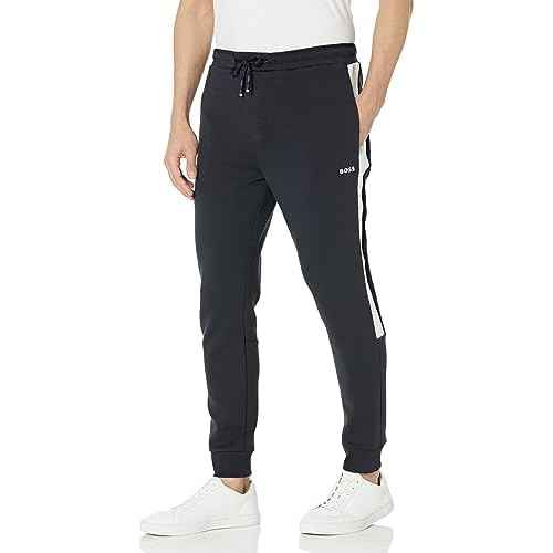 BOSS Mens Line Logo Jersey Jogger Sweatpants