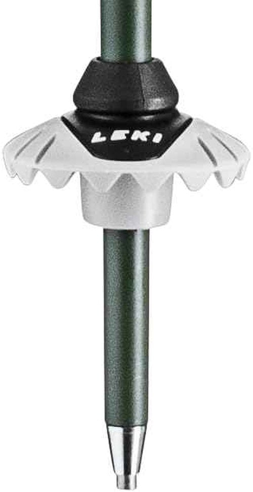 LEKI Detect S Lightweight Aluminum Ski Poles for Alpine Skiing - Olivgreen-Darkolive-Neonyellow - 135 cm