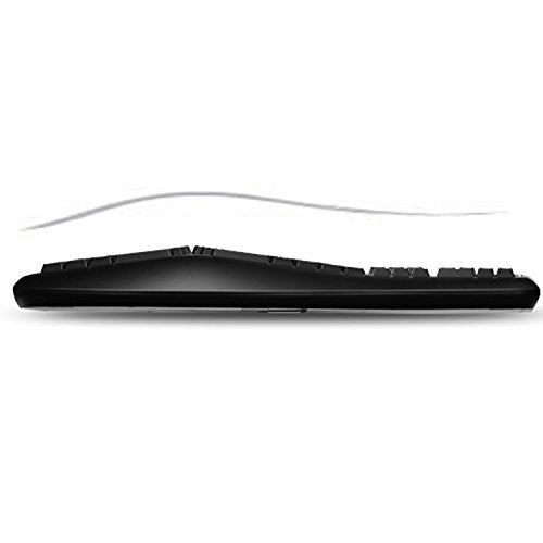 ADESSO Ergonomic USB Keyboard with Integrated Palm Rest - Split Key Design, Multimedia & Internet Hotkeys, 105-Key US Layo...