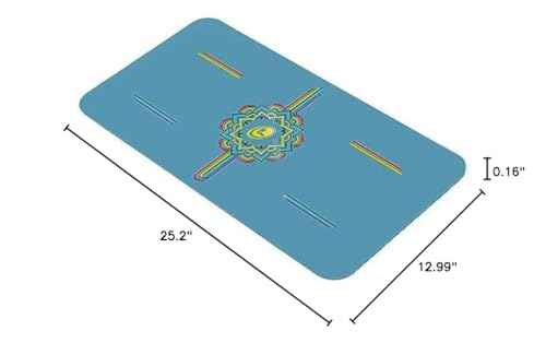 Liforme Yoga Pad - Patented Alignment System, Warrior-like Grip, Non-slip, Eco-friendly and biodegradable, 4.2mm thick pad for knee, elbow and hand support during Yoga (Blue Sky)