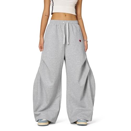Aelfric Eden Wide Leg Sweatpants Womens Wrinkle Barrel Sweatpants Casual Athletic Baggy Lounge Pants