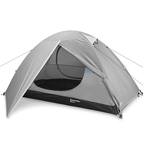 Bessport Camping Tent 1/2 Person Tent Waterproof Two Doors Backpacking Tent Easy Setup Lightweight for Outdoor, Hiking Mou...