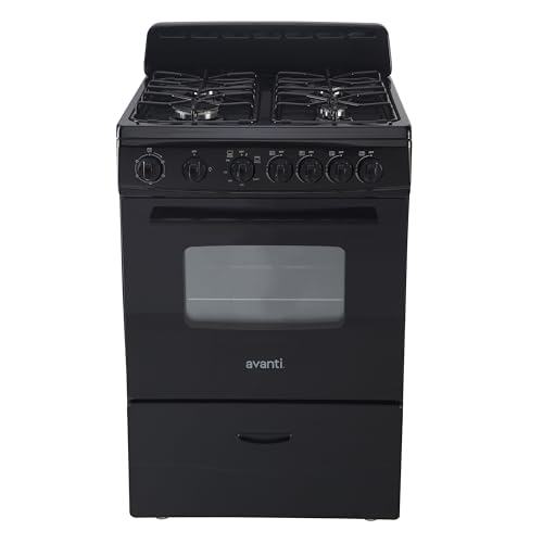 Avanti Gas Range Oven, Compact Freestanding Design, 4 Sealed Burners with Electronic Ignition, 2.6 Cu.Ft. Capacity Feature...