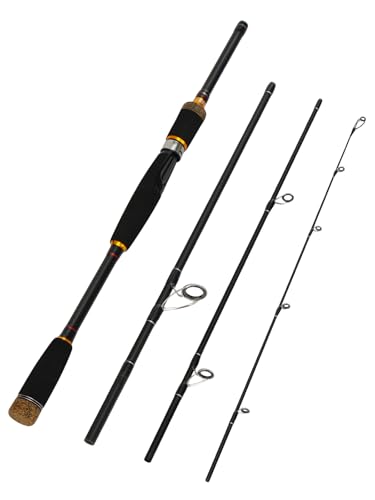 5'6"4-Piece Travel Spin Rod and 2000 Reel Combos, 24-Ton Carbon Matrix Telescopic Fishing Rod Pole, 5 +1 Shielded Bearings...