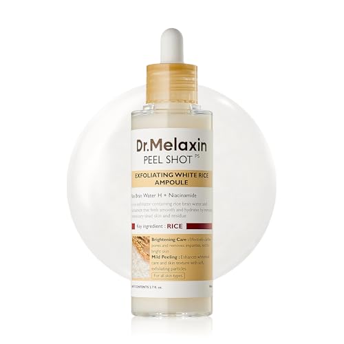 Dr.Melaxin Peel Shot Glow Rice Peeling Ampoule 80ml Daily Soft Exfoliating Face and Body Scrub Dead Skin Cells Blackhead R...